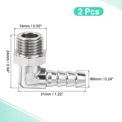 Harfington 2er Pack Anschlusswinkel 6mm Stacheldraht M12x1.25 Rechter Winkel mit Dichtung