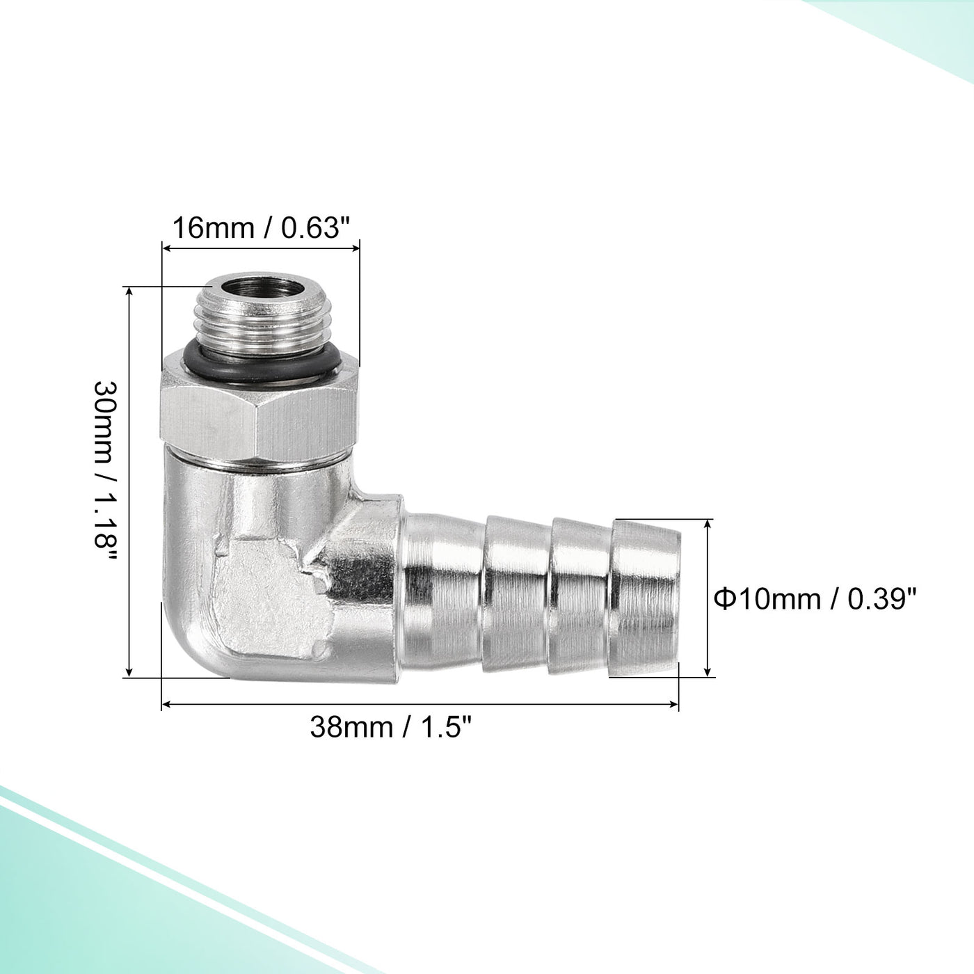 Harfington Kupfer Anschlusswinkel 10mm Stacheldraht M10x1 Rohr Stecker mit O-Ring