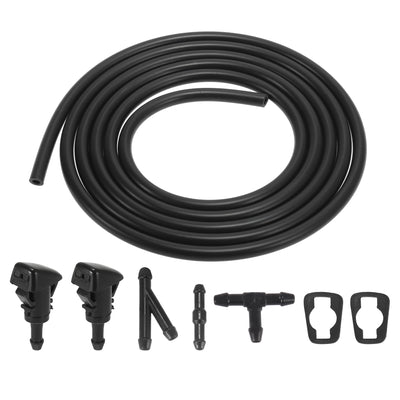 Harfington Front Windshield Washer Nozzles Kit for Jeep Grand Cherokee 2.2 Meters Windshield Washer Hose with 3pcs Connectors Replaces 5116079AA