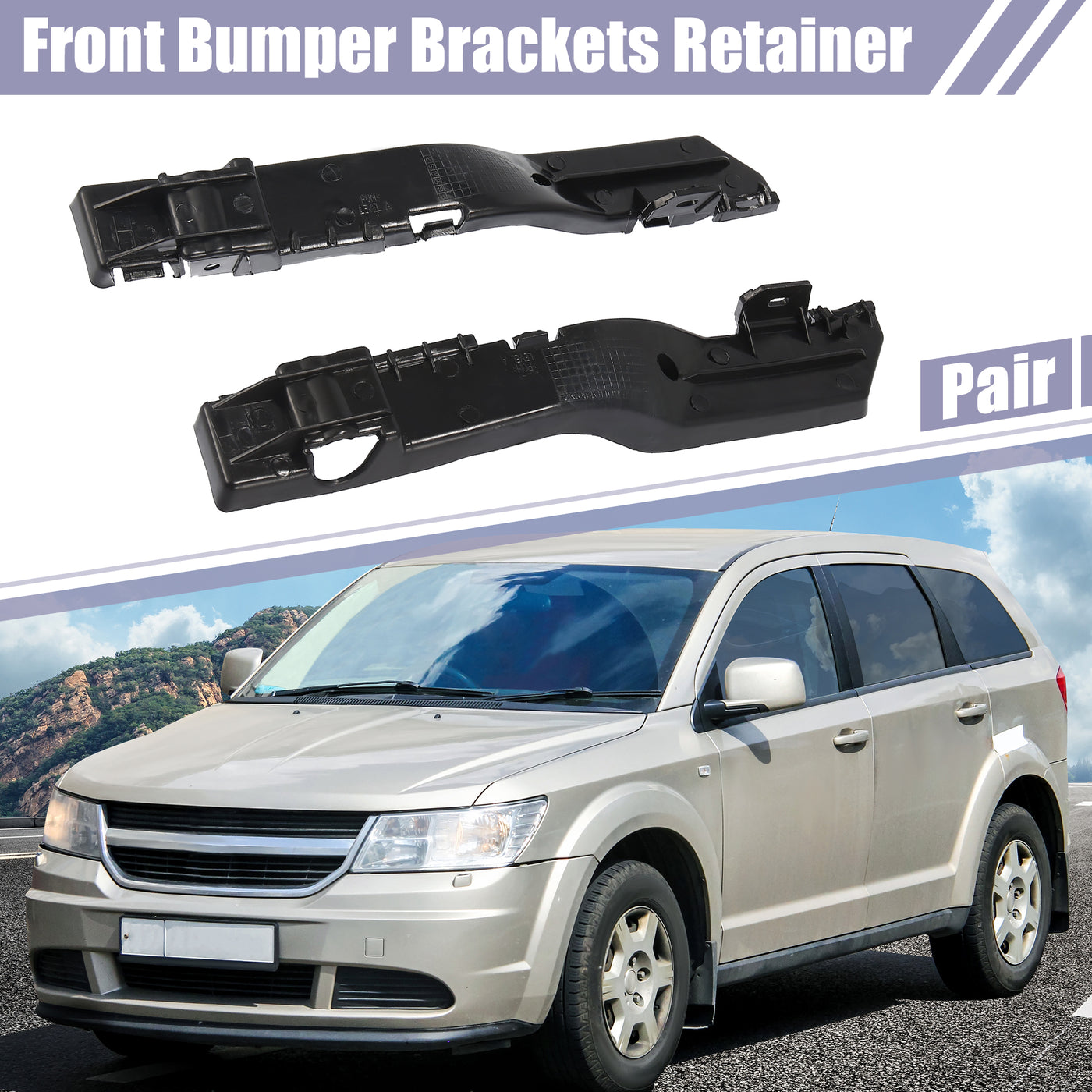 X AUTOHAUX 1 Pair Front Bumper Bracket Support Left and Right Side for Dodge Journey 2009-2020 5178411AD 5178410AD