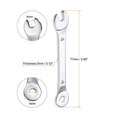 Harfington Uxcell Thin 6-Point Combination Wrench, Metric High Carbon Steel