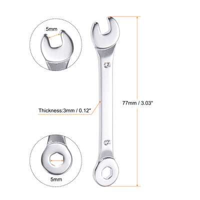 Harfington Uxcell Thin 6-Point Combination Wrench, Metric High Carbon Steel