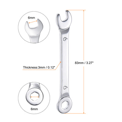 Harfington Uxcell Thin 6-Point Combination Wrench, Metric High Carbon Steel