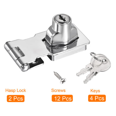 Harfington Keyed Different Hasp Lock Chrome Plated Twist Knob for Cabinet Door Drawer