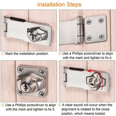 Harfington Keyed Different Hasp Lock Chrome Plated Twist Knob for Cabinet Door Drawer