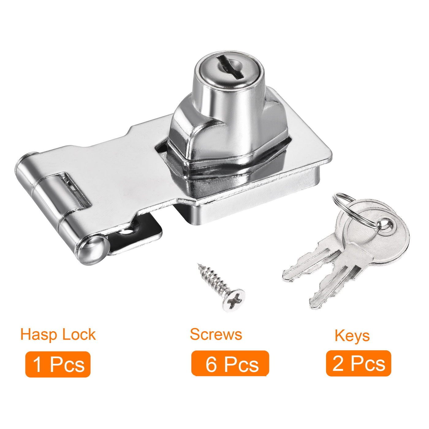 Harfington Keyed Different Hasp Lock Chrome Plated Twist Knob for Cabinet Doors Drawer