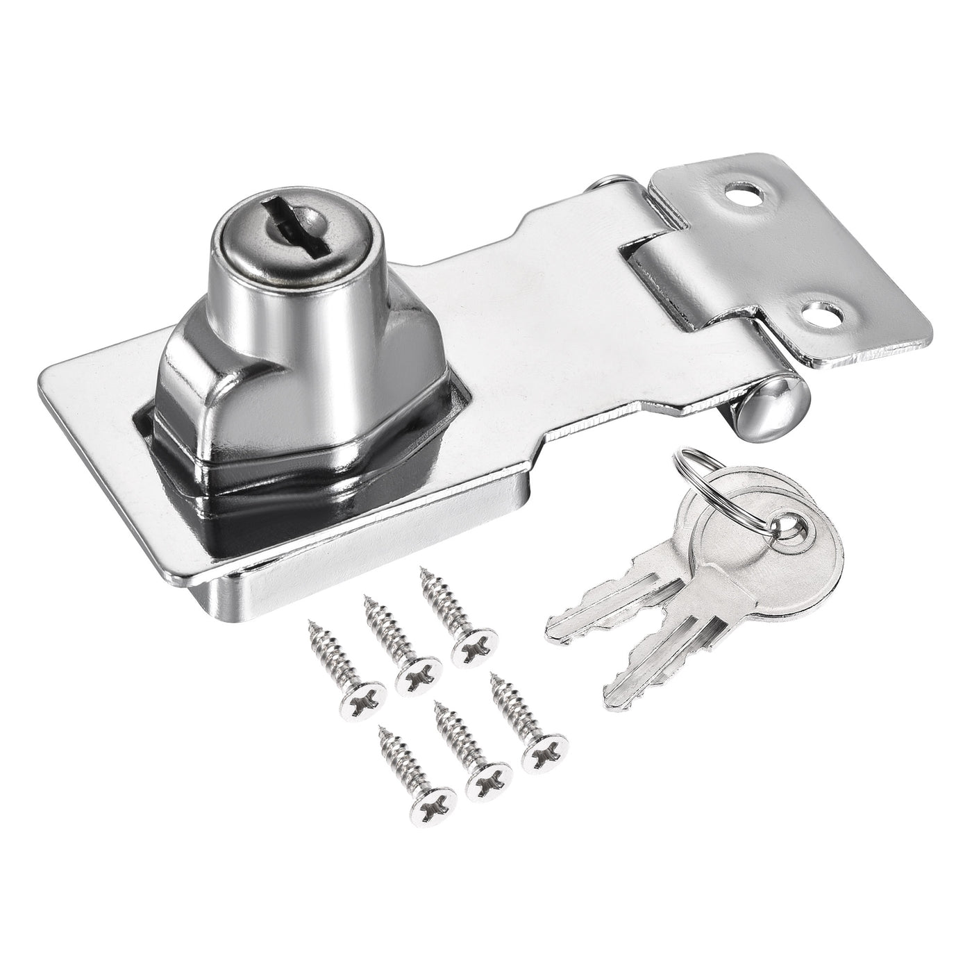 Harfington Keyed Different Hasp Lock Chrome Plated Twist Knob for Cabinet Doors Drawer