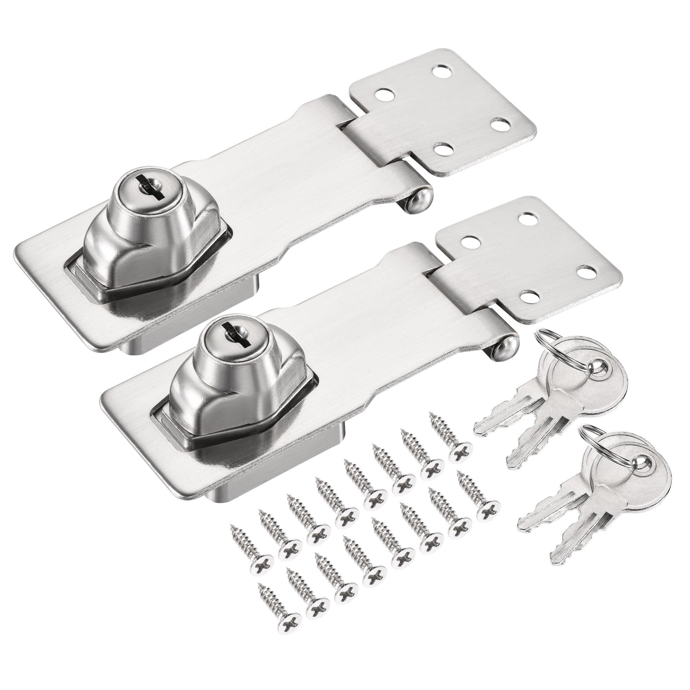 Harfington Keyed Different Hasp Lock Chrome Plated Twist Knob for Cabinet Doors Drawer