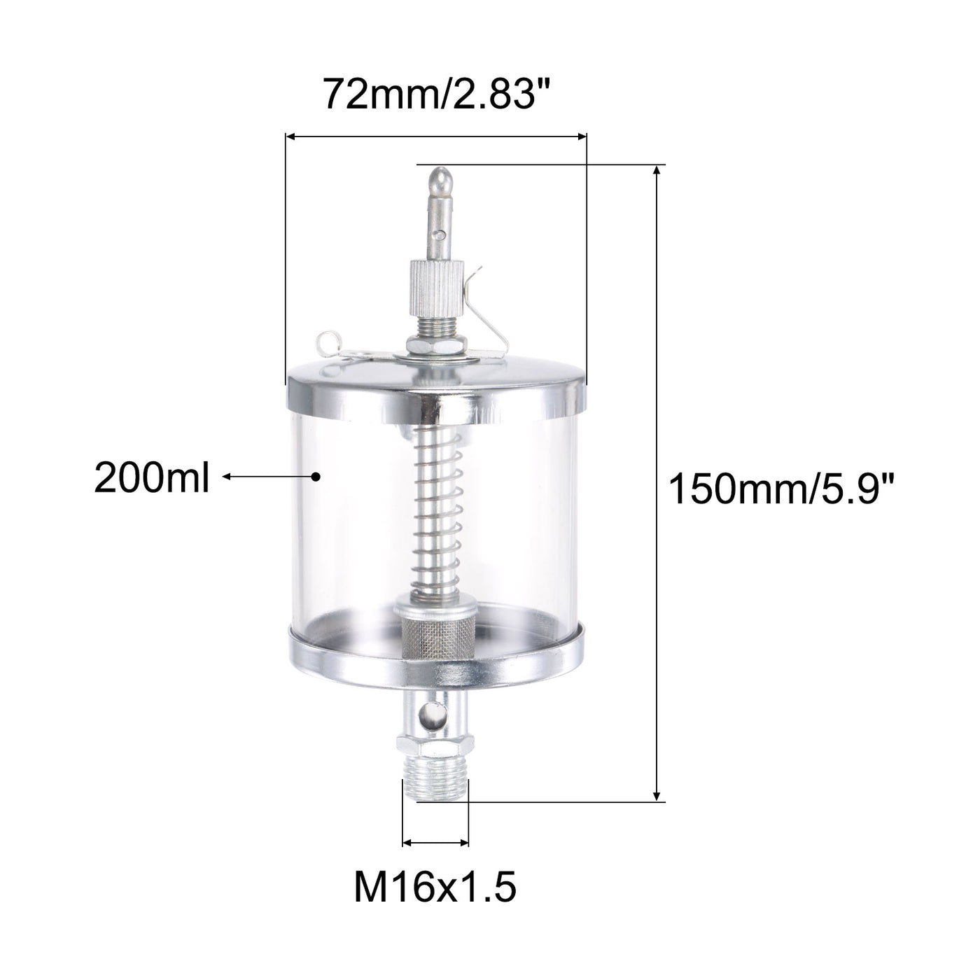 Harfington Needle Valve Type Oil Cup Gravity Drip Feed Oiler