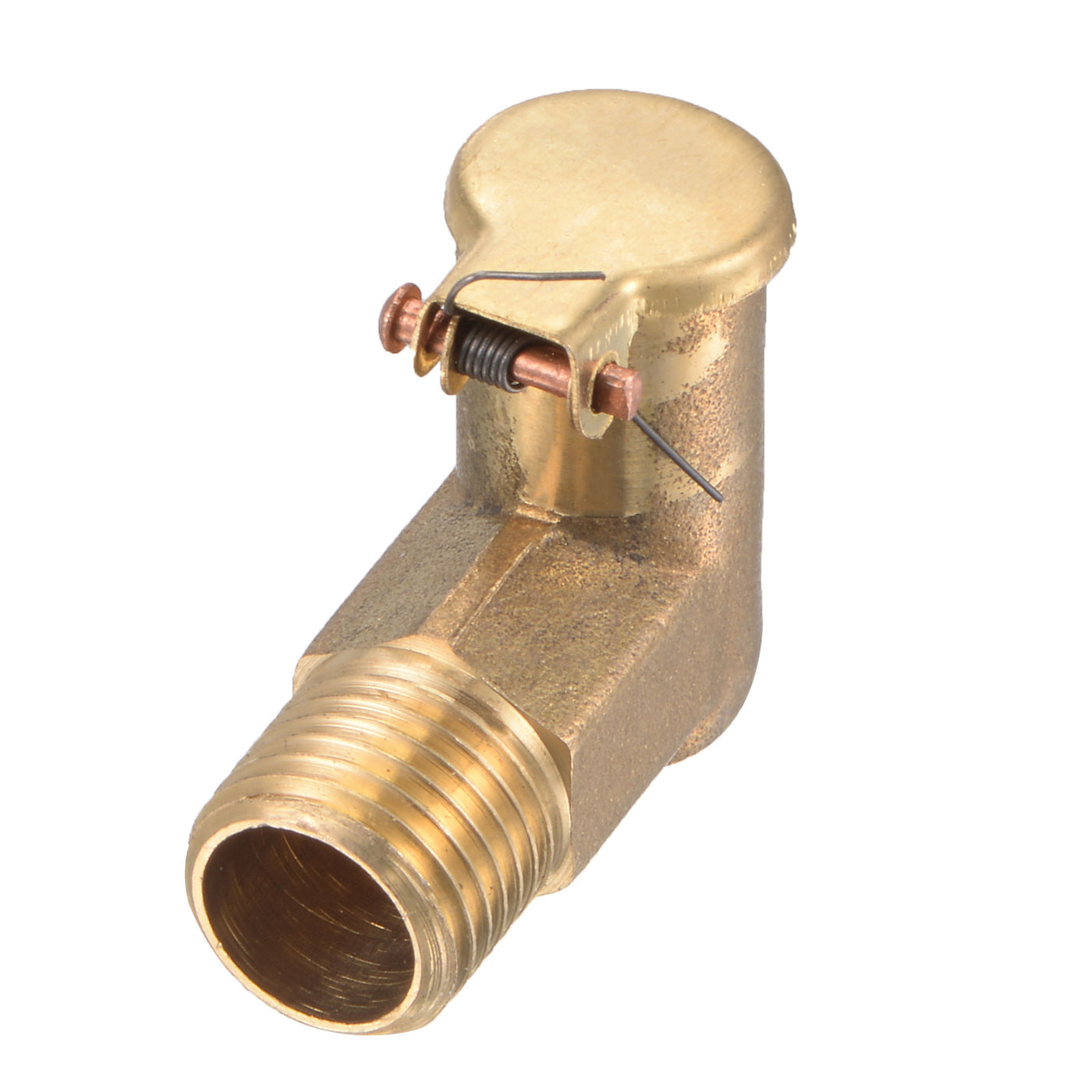 uxcell Uxcell Grease Oil Cup Spring Cap G1/4 L-Shaped Male Thread Copper Lubricator