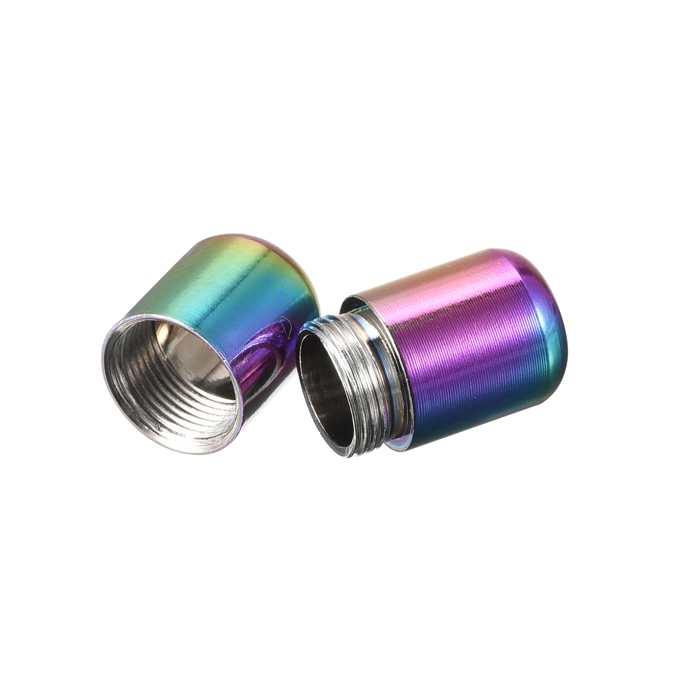 uxcell Uxcell Shoelace Buckle 8 x 18mm Aluminum No Tie Turnbuckle Glossy Rainbow 2 Pcs