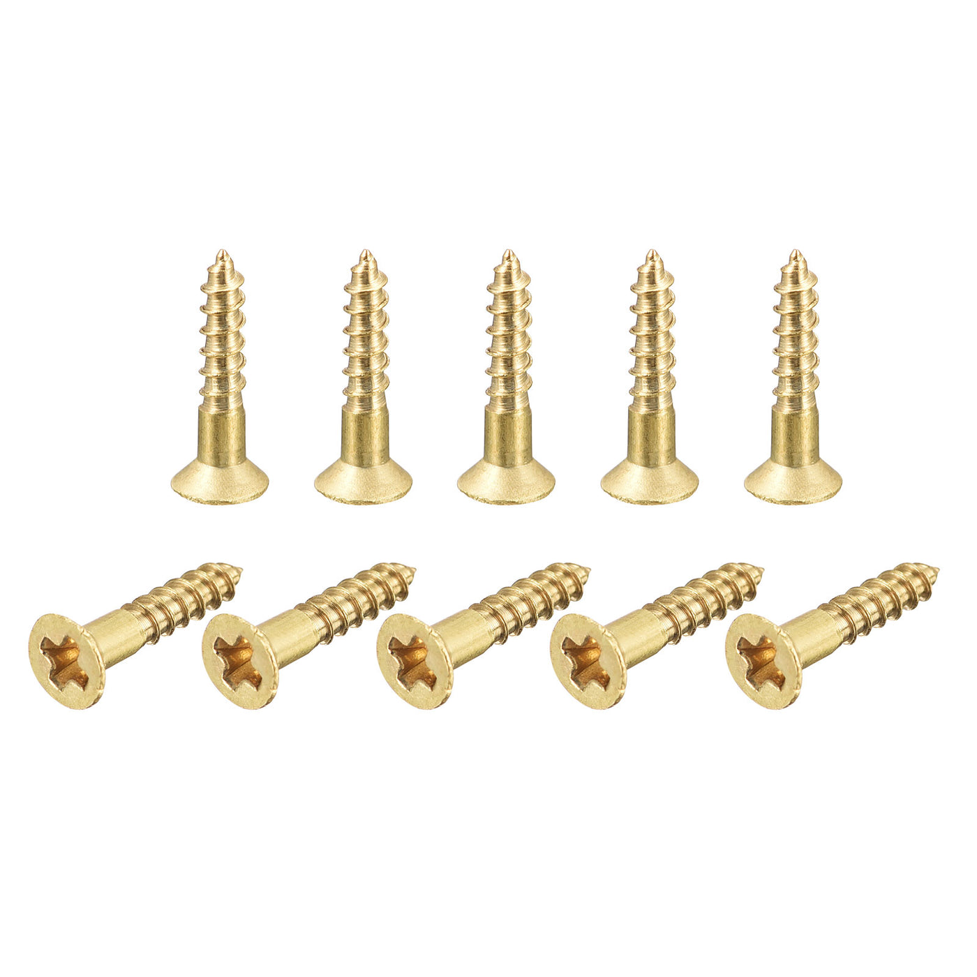 uxcell Uxcell 30Stk. Messing Holzschrauben Kreuzkopf flach selbstschneidender Anschluss für Tür Schrank Holzmöbel M2,5x12mm