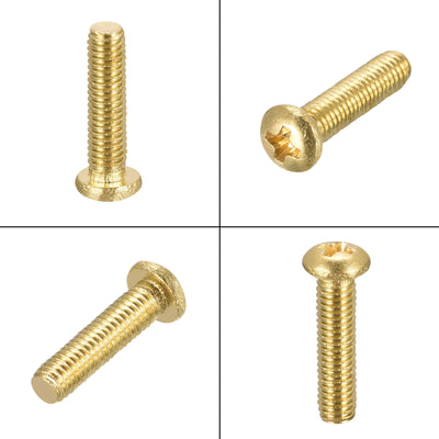 Harfington Uxcell Brass Machine Screws, M3x12mm Phillips Pan Head Fastener Bolts for Furniture, Office Equipment, Electronics 14Pcs