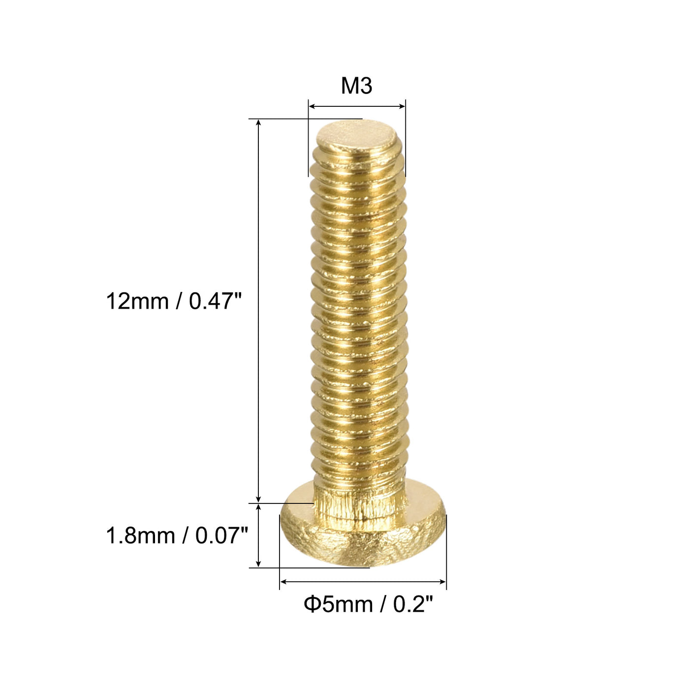 uxcell Uxcell Brass Machine Screws Phillips Pan Head Fastener Bolt for Furniture, Office Equipment, Electronics