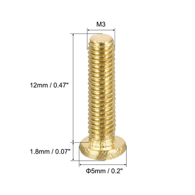 Harfington Uxcell Brass Machine Screws Phillips Pan Head Fastener Bolt for Furniture, Office Equipment, Electronics