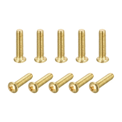 Harfington Uxcell Brass Machine Screws Phillips Pan Head Fastener Bolt for Furniture, Office Equipment, Electronics