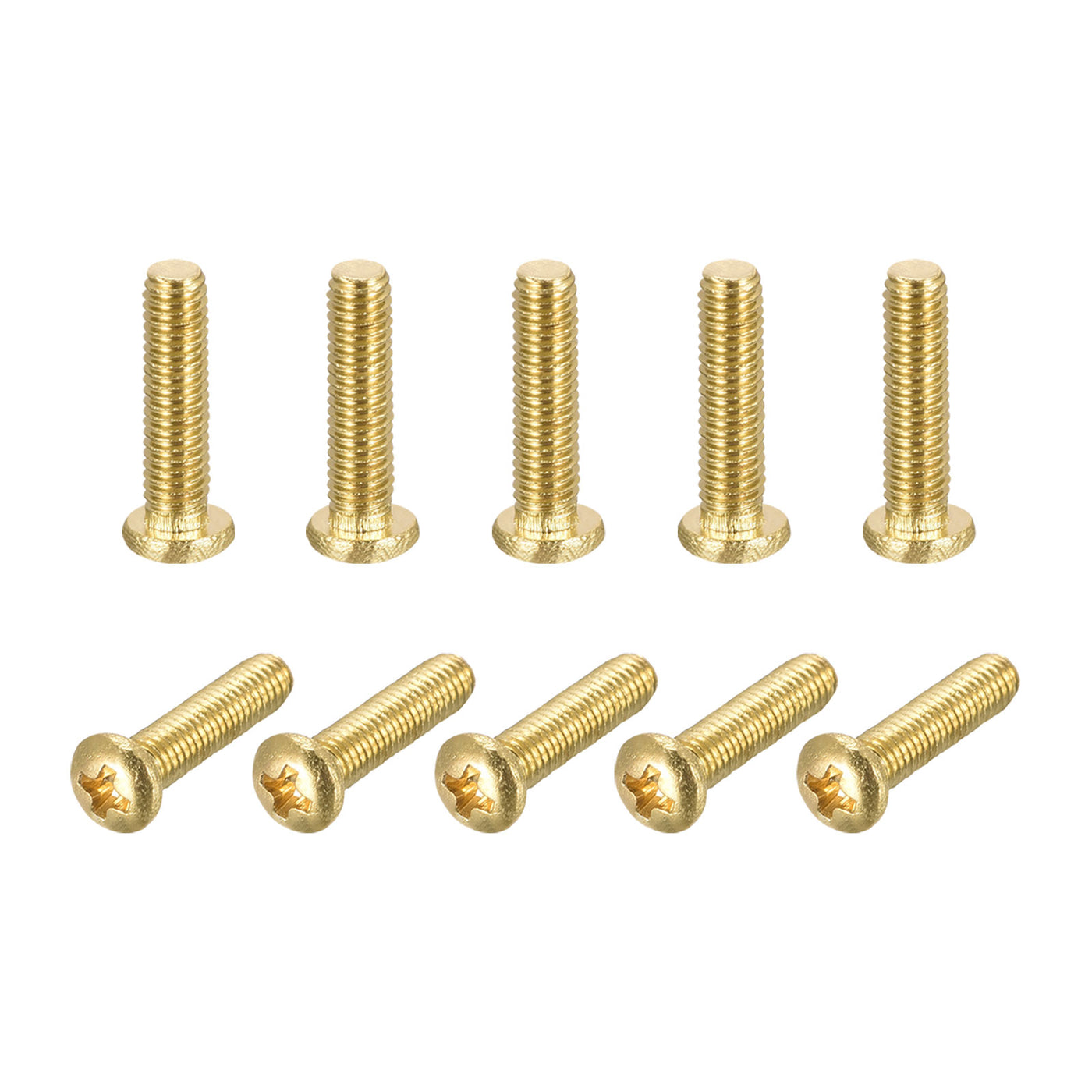 uxcell Uxcell Brass Machine Screws Phillips Pan Head Fastener Bolt for Furniture, Office Equipment, Electronics