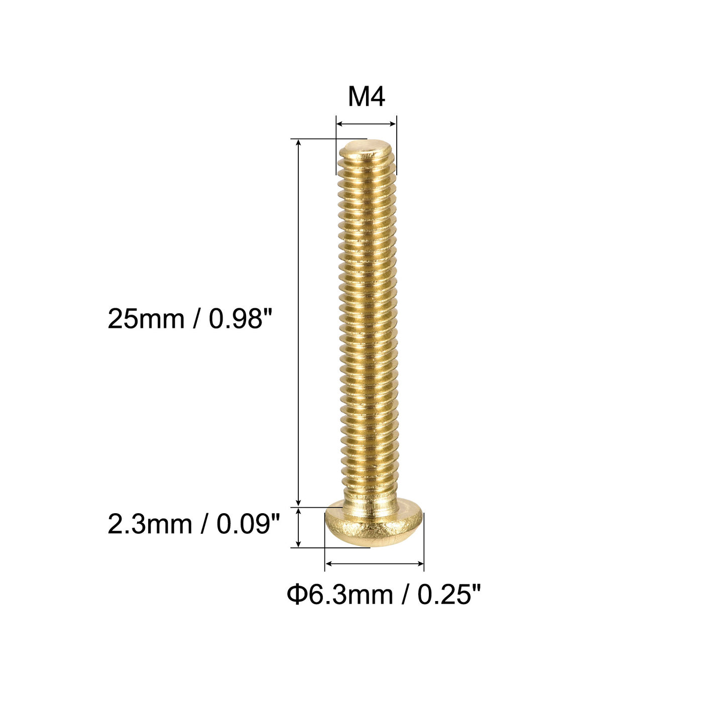 uxcell Uxcell Brass Machine Screws, Phillips Pan Head Fastener Bolt for Furniture, Office Equipment, Electronics