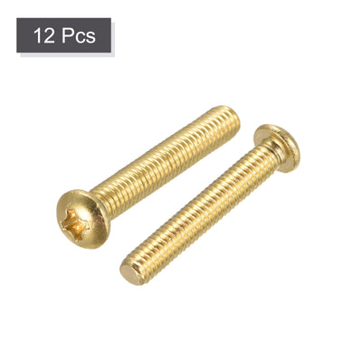 Harfington Uxcell Brass Machine Screws, Phillips Pan Head Fastener Bolt for Furniture, Office Equipment, Electronics