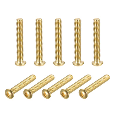 Harfington Uxcell Brass Machine Screws, Phillips Pan Head Fastener Bolt for Furniture, Office Equipment, Electronics