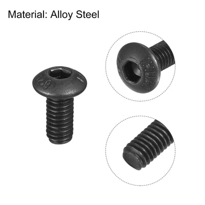 Harfington Uxcell 100Stk M3x6mm Innensechskant Rundkopf Schrauben Legierter Stahl