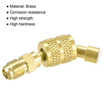 Harfington Brass Elbow Fitting 1/4SAE Male to 5/16SAE Female Thread Reducing Pipe Fittings Adapter