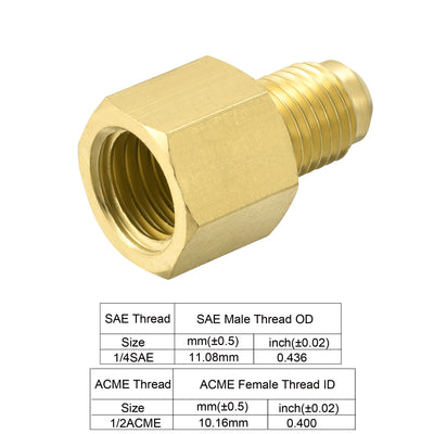 Harfington 1Set Messing 1/4SAE 1/2ACME Männlich zu 1/2ACME Drehende Rohrverbinder Adapter