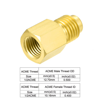 Harfington 1Set Messing 1/4SAE 1/2ACME Männlich zu 1/2ACME Drehende Rohrverbinder Adapter