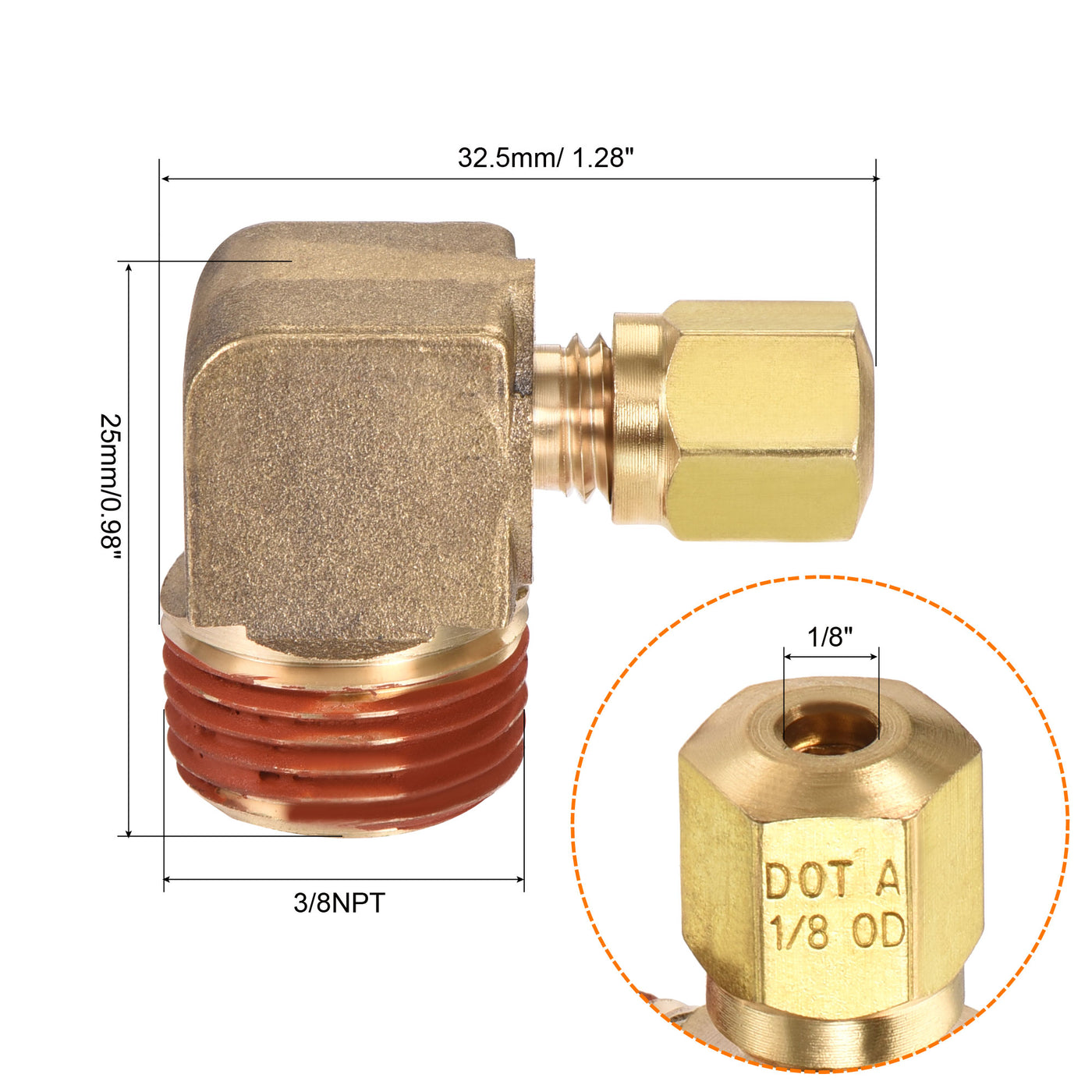 Harfington Brass Elbow Compression Tube Fitting Degree Coupling