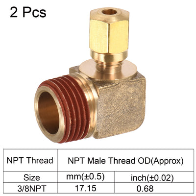 Harfington Brass Elbow Compression Tube Fitting Degree Coupling