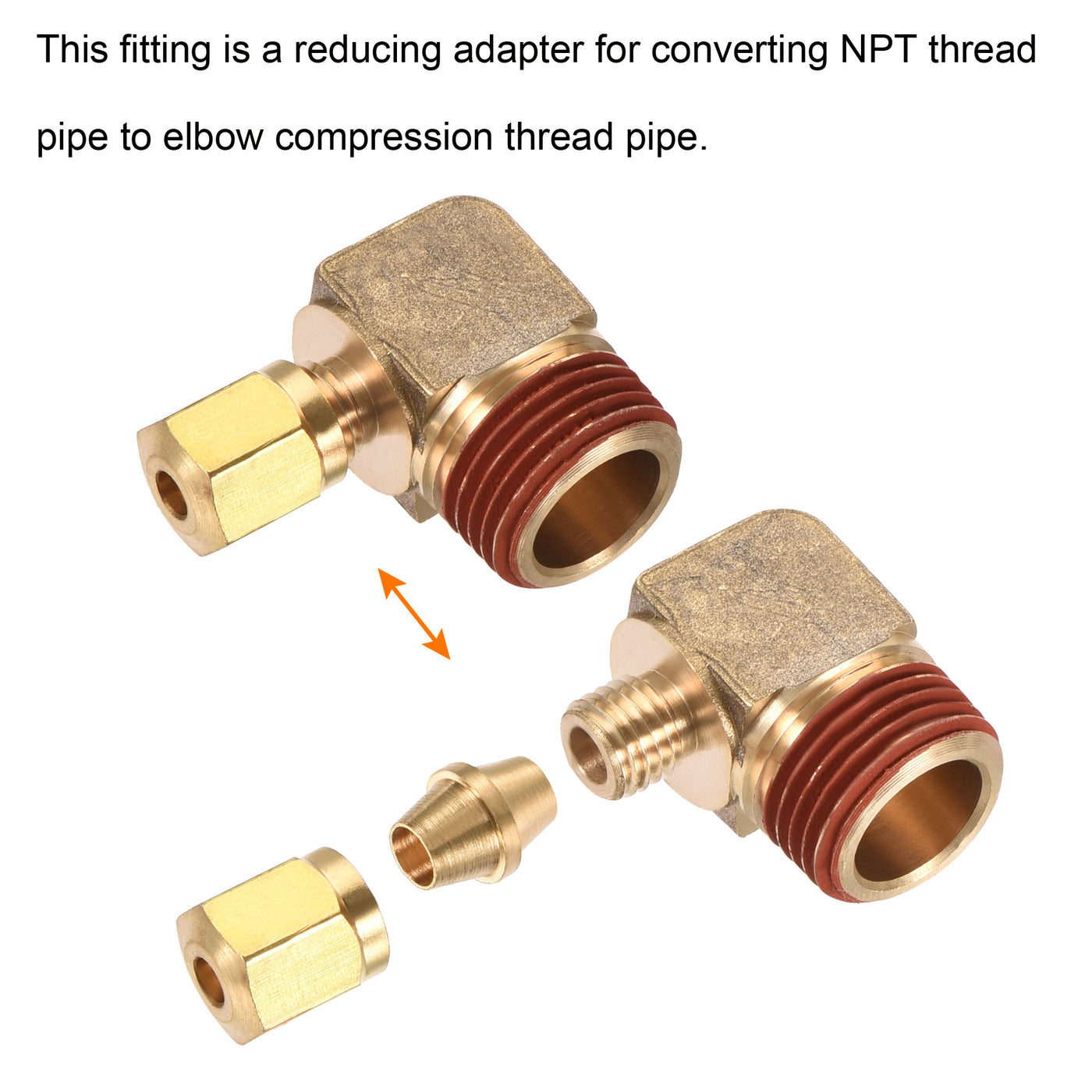 Harfington Brass Elbow Compression Tube Fitting Degree Coupling