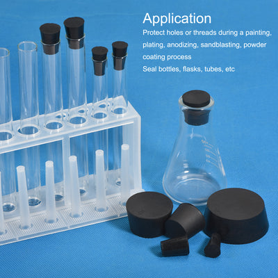 Harfington Rubber Tapered Plug Solid Test Tubes Bungs Stopper for Lab Home, Laboratory Use