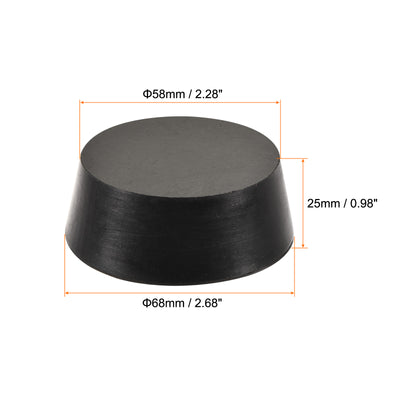 Harfington Rubber Tapered Plug 58mm to 68mm Solid Black