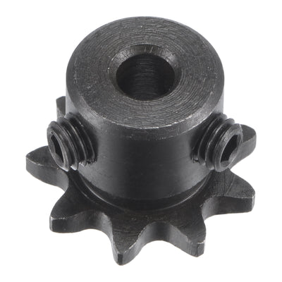 Harfington Uxcell 9 Teeth Sprocket 1/4" Pitch, 5mm Bore Carbon Steel with Set Screws