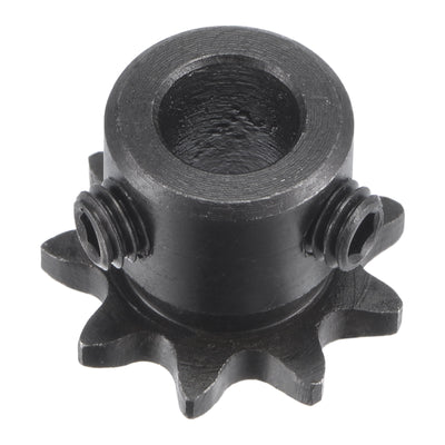 Harfington Uxcell 9 Teeth Sprocket 1/4" Pitch, 8mm Bore Carbon Steel with Set Screws