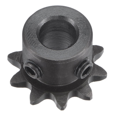 Harfington Uxcell 10 Teeth Sprocket 1/4" Pitch, 8mm Bore Carbon Steel with Set Screws