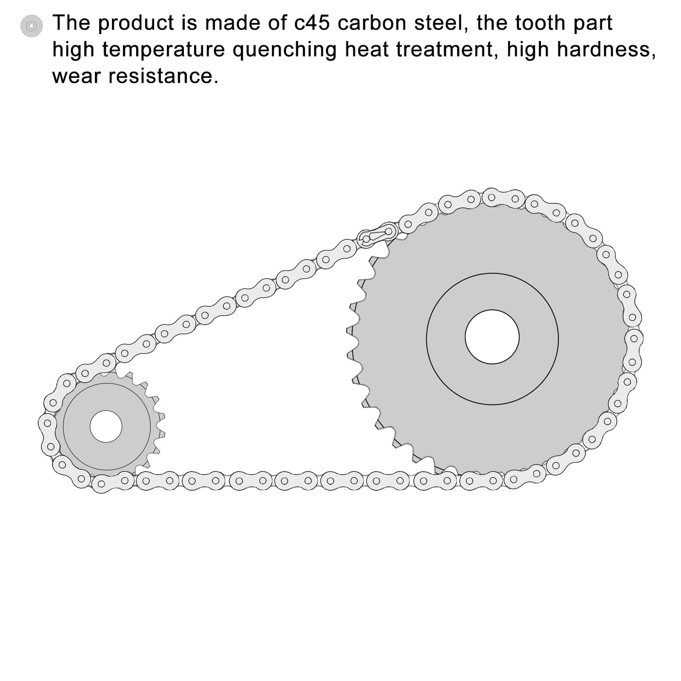 uxcell Uxcell 14 Teeth Sprocket 1/4" Pitch, 5mm Bore Carbon Steel with Set Screws