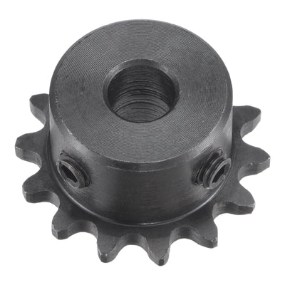 Harfington Uxcell 14 Teeth Sprocket 1/4" Pitch, 8mm Bore Carbon Steel with Set Screws