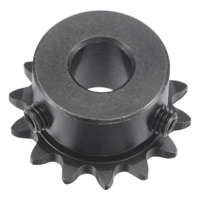 uxcell Uxcell 14 Teeth Sprocket 1/4" Pitch, 10mm Bore Carbon Steel with Set Screws