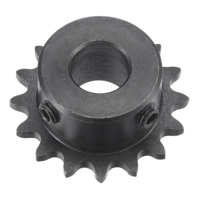 Harfington Uxcell 16 Teeth Sprocket 1/4" Pitch, 10mm Bore Carbon Steel with Set Screws