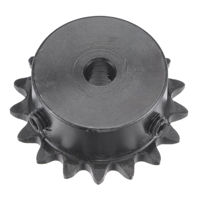 Harfington Uxcell 17 Teeth Sprocket 1/4" Pitch, 6mm Bore Carbon Steel with Set Screws