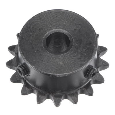 Harfington Uxcell 17 Teeth Sprocket 1/4" Pitch, 8mm Bore Carbon Steel with Set Screws