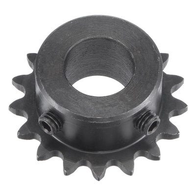 Harfington Uxcell 17 Teeth Sprocket 1/4" Pitch, 14mm Bore Carbon Steel with Set Screws