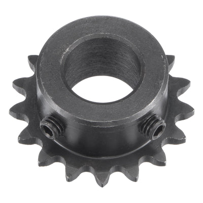 Harfington Uxcell 17 Teeth Sprocket 1/4" Pitch, 15mm Bore Carbon Steel with Set Screws