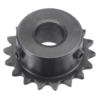 Harfington Uxcell 18 Teeth Sprocket 1/4" Pitch, 12mm Bore Carbon Steel with Set Screws