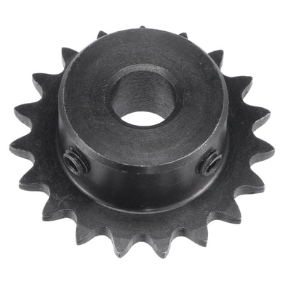 Harfington Uxcell 19 Teeth Sprocket 1/4" Pitch, 10mm Bore Carbon Steel with Set Screws