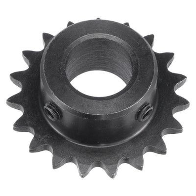 Harfington Uxcell 19 Teeth Sprocket 1/4" Pitch, 15mm Bore Carbon Steel with Set Screws