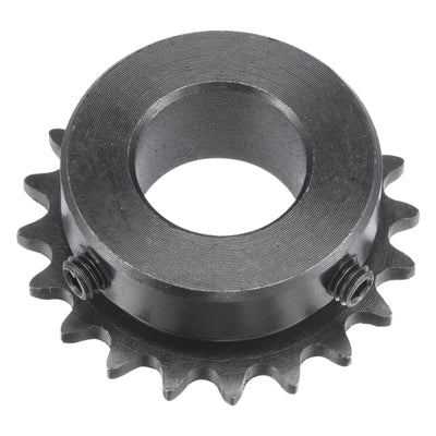 Harfington Uxcell 20 Teeth Sprocket 1/4" Pitch, 18mm Bore Carbon Steel with Set Screws