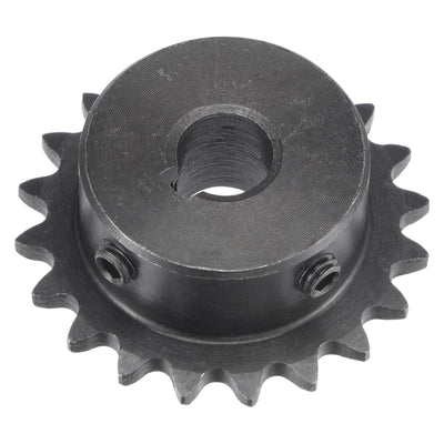 Harfington Uxcell 20 Teeth Sprocket 1/4" Pitch 10mm Bore Carbon Steel 4x1.8mm Keyway W Set Screws