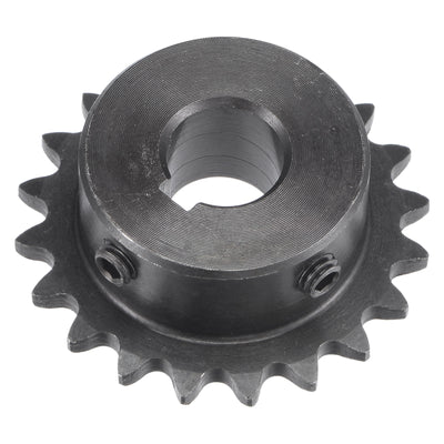 Harfington Uxcell 20 Teeth Sprocket 1/4" Pitch 12mm Bore Carbon Steel 4x1.8mm Keyway W Set Screws